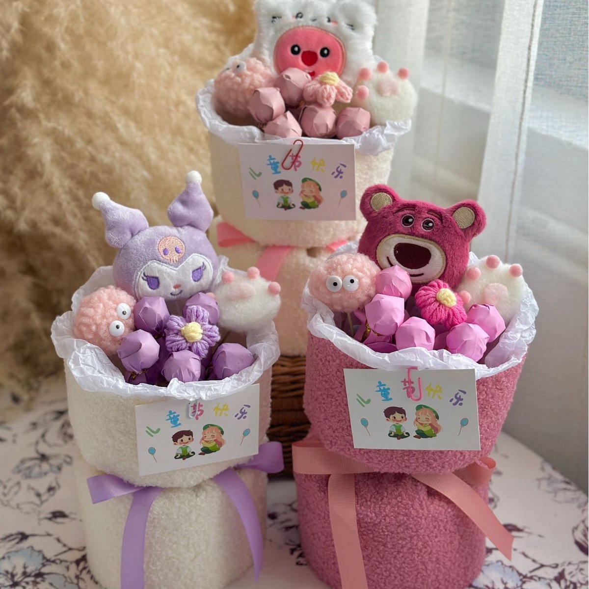 创意礼品棒棒糖公仔玩偶花束七夕情人节礼物送女生闺蜜生日礼物