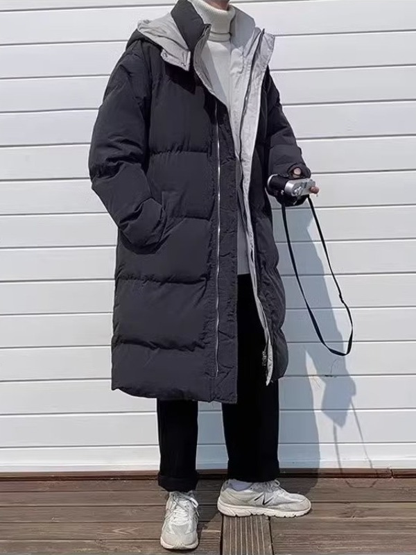 2023冬季加厚棉衣男长款过膝加厚帅气厚棉袄大衣韩版潮流青年学生