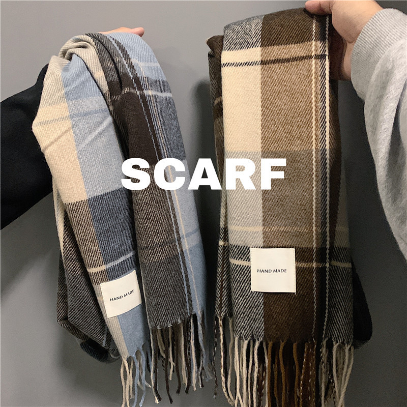 Women's Scarf Winter 2023 New Artificial Cashmere Scarf Japanese and Korean Sweet Student Scarf Warm Thick Tassel Shawl