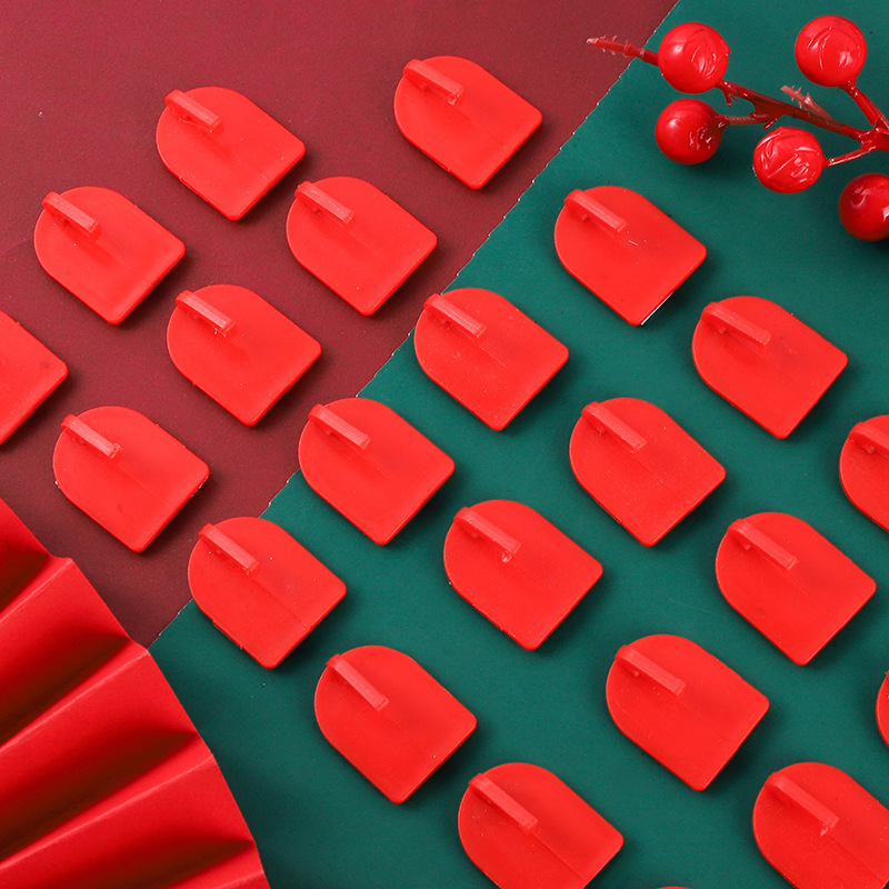 红色挂钩结婚喜庆强力免打孔塑料粘钩春节新年铜钱小饰品无痕挂勾