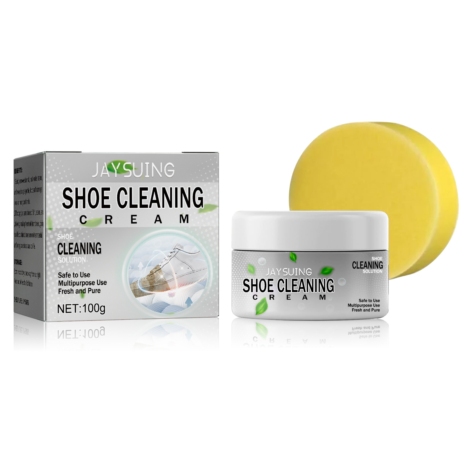 Jaysuing Shoe Cream Cleaning White Shoes Edge Stain Oxidation Yellow Leather Suede Brightening White Shoe Polish Cream