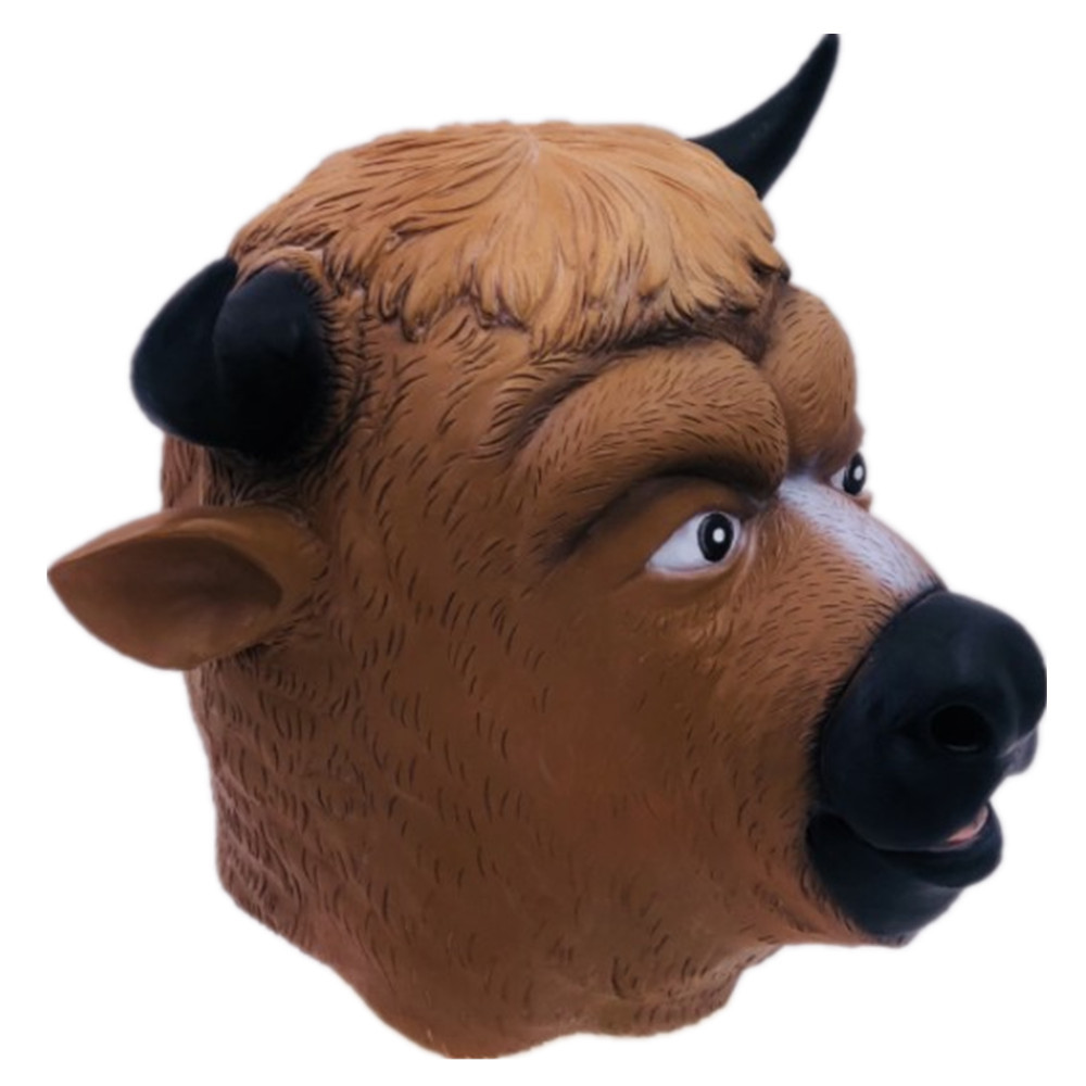 新大话西游牛魔王头套动物牛头面具黄牛乳胶道具牛年年会派对装扮
