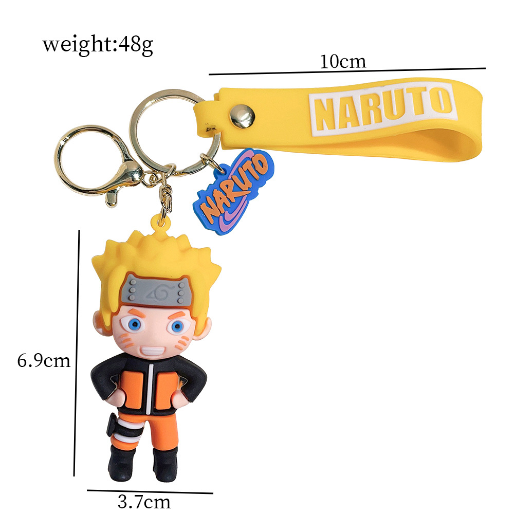 Cartoon PVC Naruto Soft Glue Doll Keychain Naruto Silicone Pendant Vehicle Key Chain Halloween Wholesale