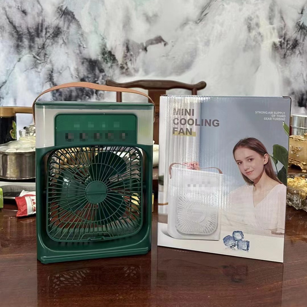 five-hole mini desktop fan humidifier spray refrigeration fan cup small night lamp humidifier three-piece set