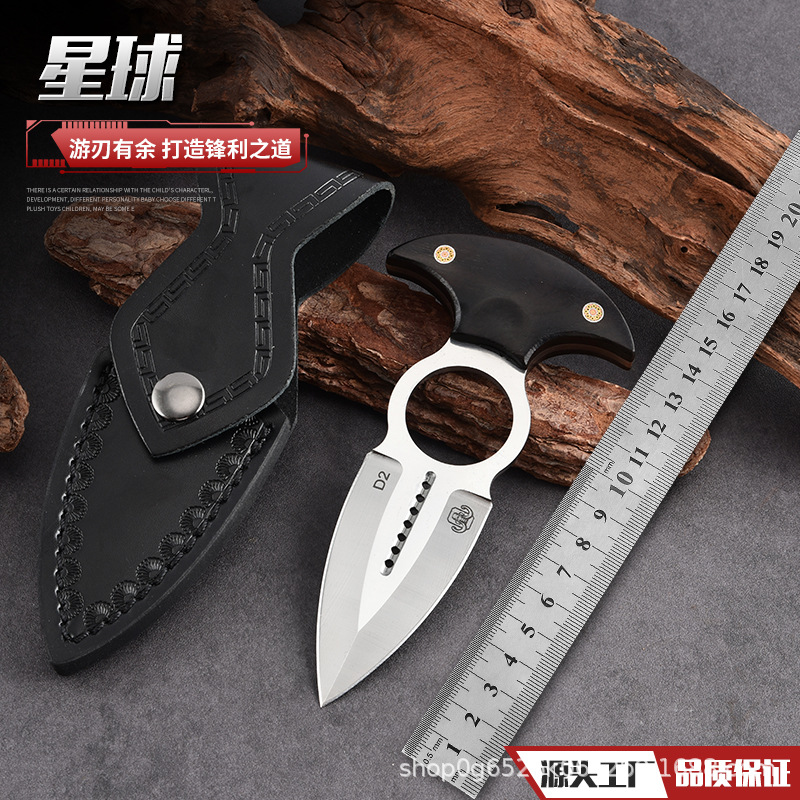 跨境电商热卖龙骨一体小刀户外野营求生水果刀开包裹快递便携小刀