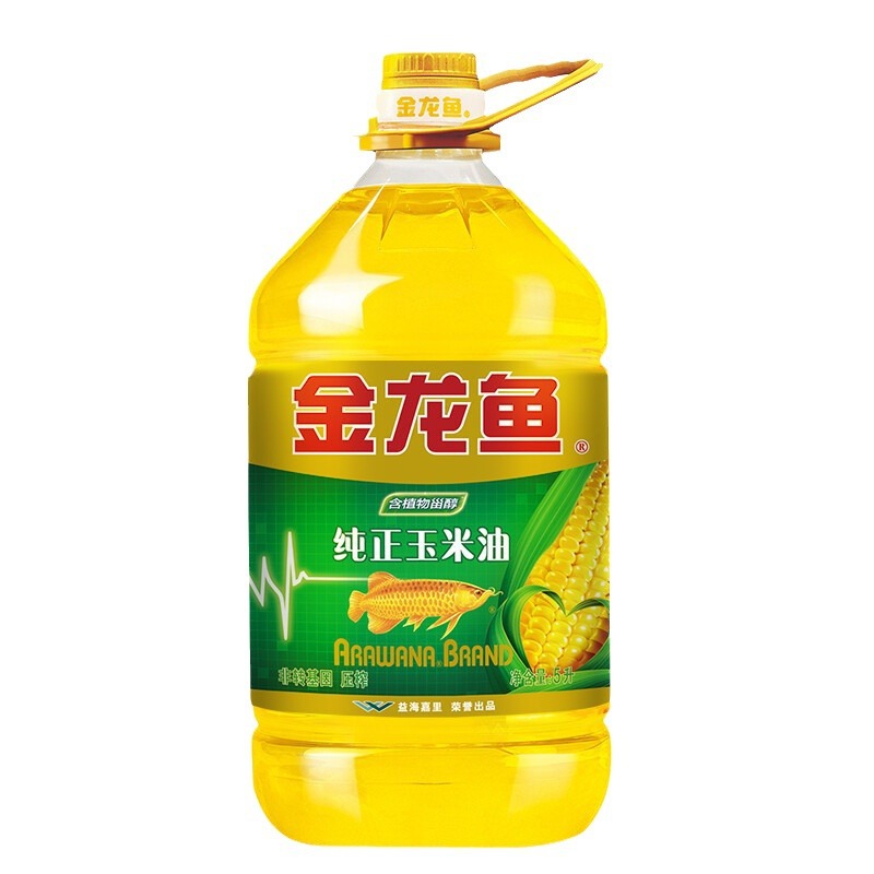 金龙鱼纯正玉米油5l 玉米胚芽非转基因烘赔家用大桶装炒菜食用油