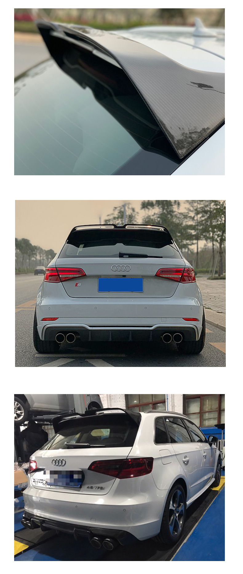 适用于14-20款奥迪a3尾翼两厢改装 奥丁格款 两厢奥迪a3免打孔