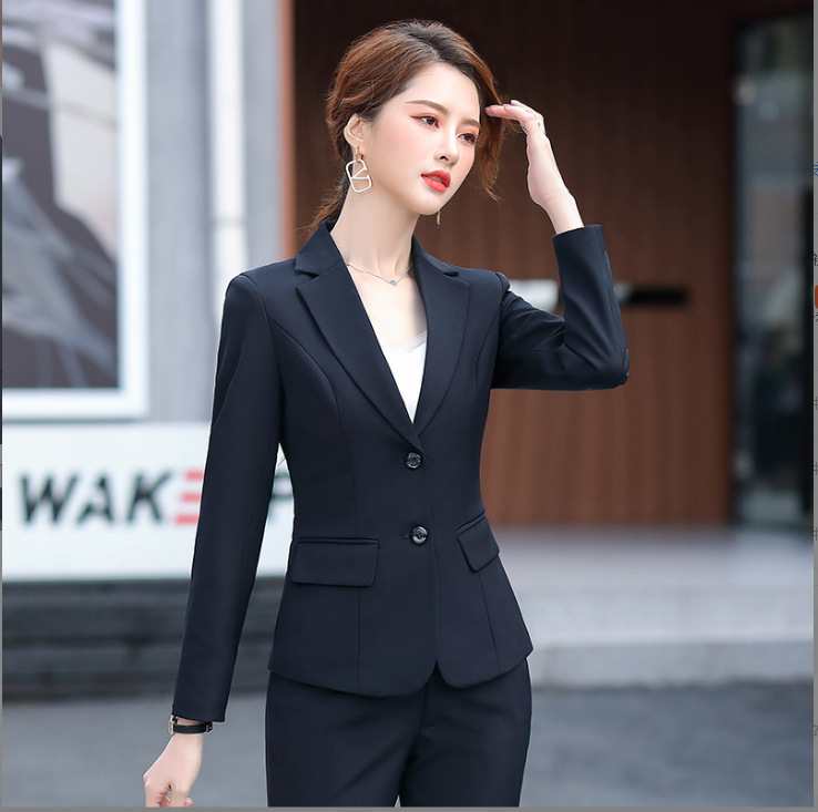 金韩新款职业装女裤套装修身长袖西服商务正装小西装女工装包邮