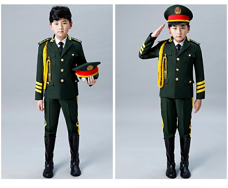 升旗手表演服装儿童军装男旗班仪仗队中小学生鼓乐队演出服装女