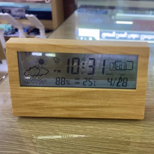 LCD学生床头台钟创意数字时钟多功能带温度湿度的气象电子闹钟
