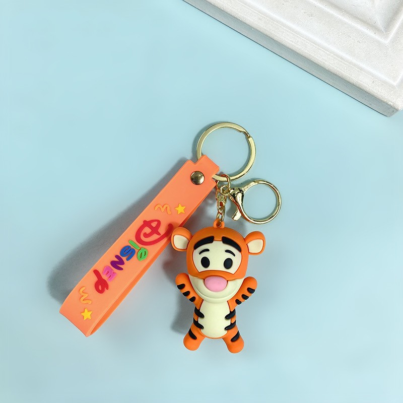 Creative Cartoon Little Bear Tigger Pig Keychain Cute Long Ear Donkey Key Chain Men and Women Handbag Pendant Wholesale