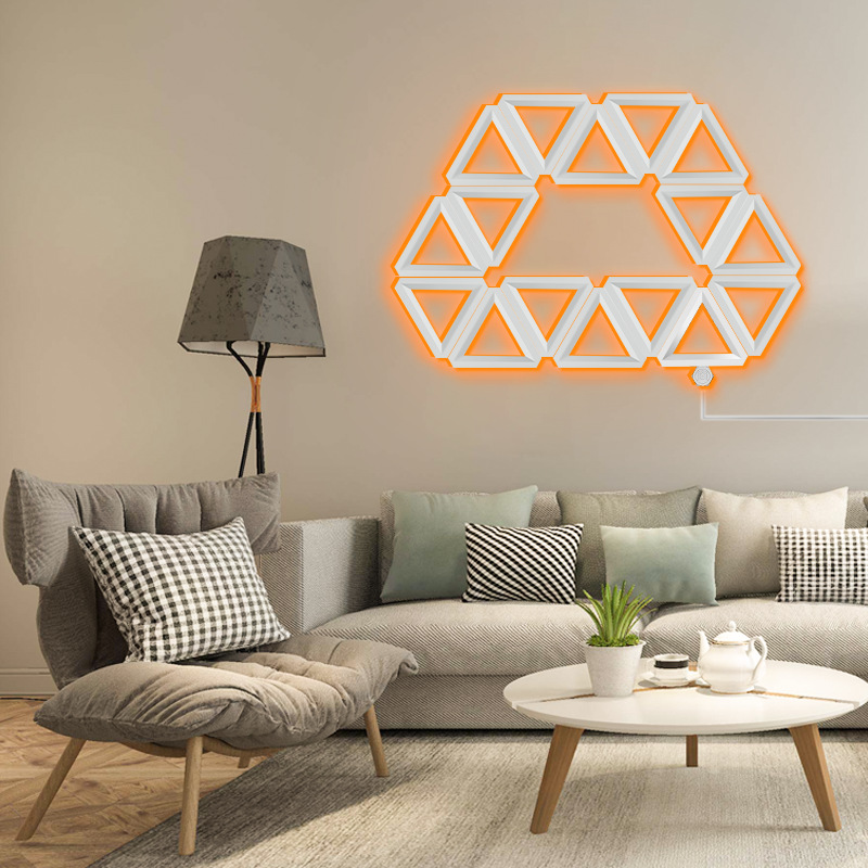 智能wifi音乐三角形拼接量子灯电竞智能家居电视背景氛围灯奇光板