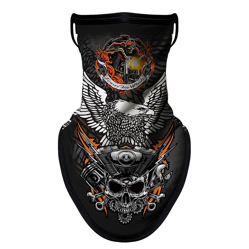 Summer Harley Motorcycle Riding Ear-Hanging Triangle Face Towel Outdoor Mountaineering Lure Fishing Sunscreen Mask Sports Neckerchief Cover