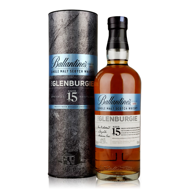 英国洋酒百龄坛15年格伦伯吉单一麦芽苏格兰威士忌40%vol700ml
