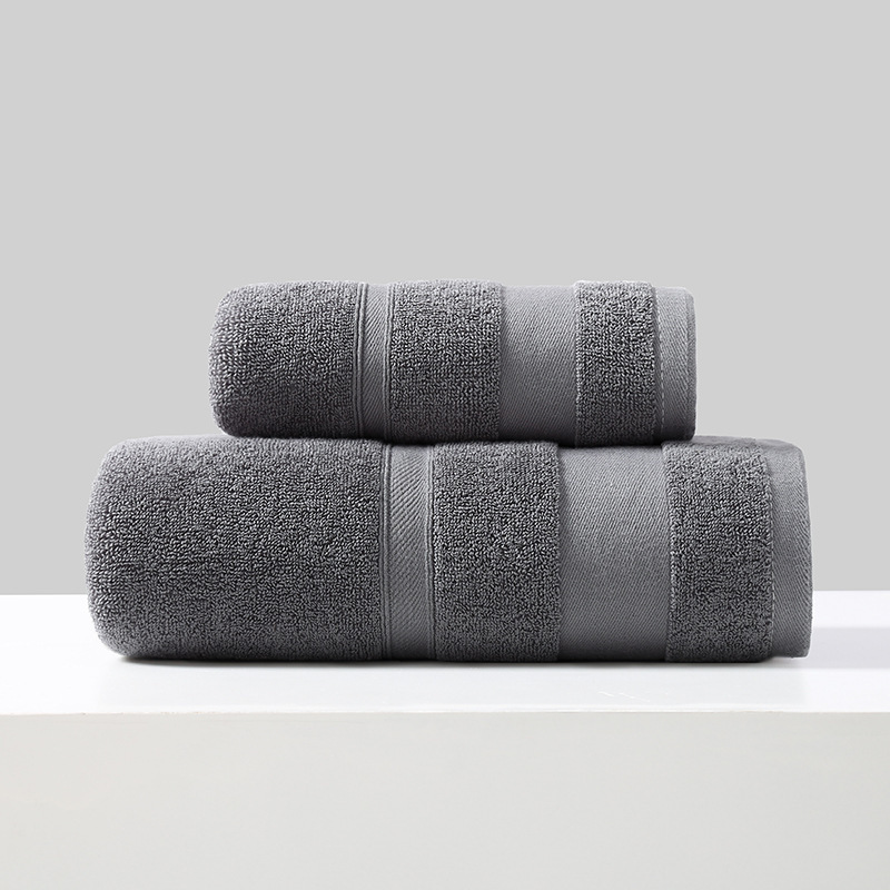 Pure Cotton Plain Towels Suit Towel 34 * 75cm Bath Towel 70 * 140cm Soft Satin Towel