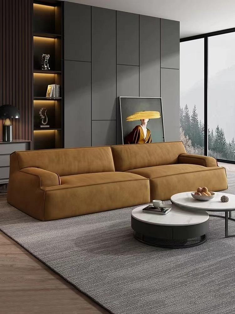 极简baxter大马士革磨砂布沙发豆腐块简约现代直排意式客厅家具