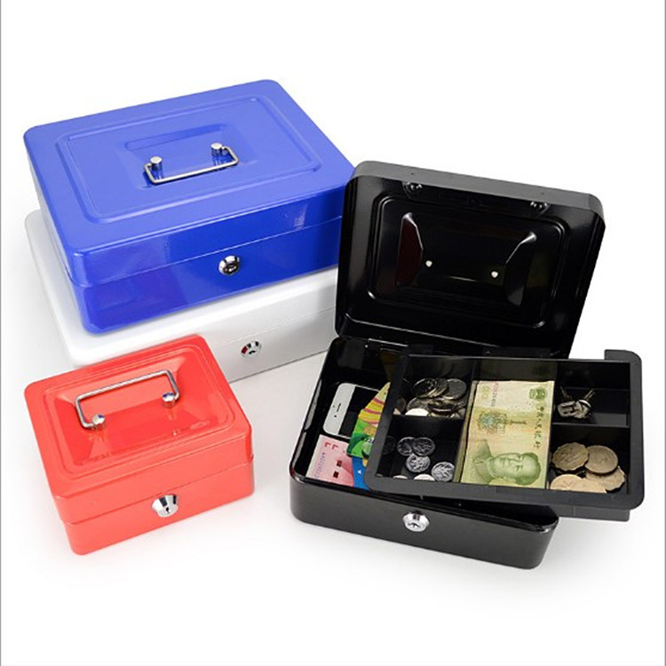 批发手提金属小钱箱带锁收银箱储蓄罐迷你保险箱收纳铁盒密码钱盒