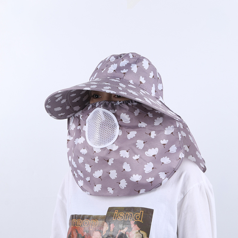 Summer Sun Protection Hat Big Brim Sun Hat Summer Hat Sun Hat with Mask Women's Sun Protection Outdoor Tea Picking Hat Wholesale