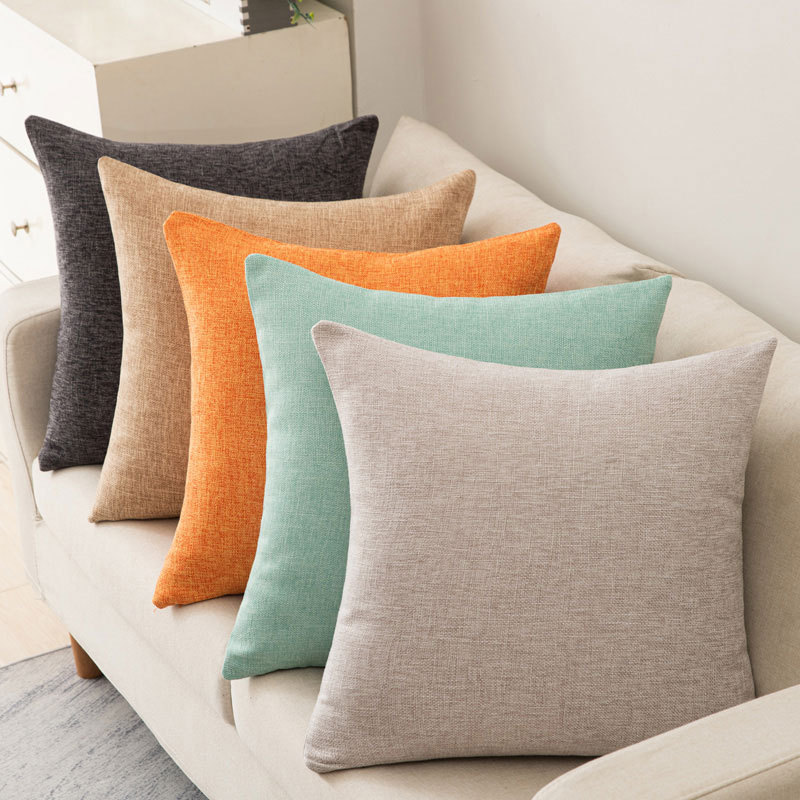 [Clothes] Solid Color Pillow Sofa Cushion Cover Cushion Pillow Back Cushion Bedside Large Cushion