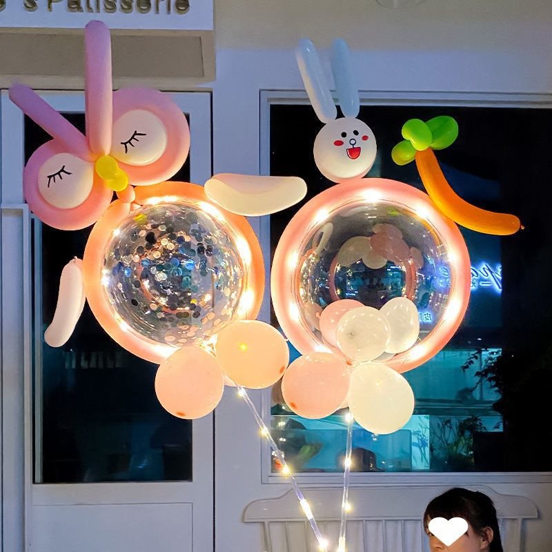 带灯气球批发波波球网红造型手工材料包61地推夜市街卖发球摆摊