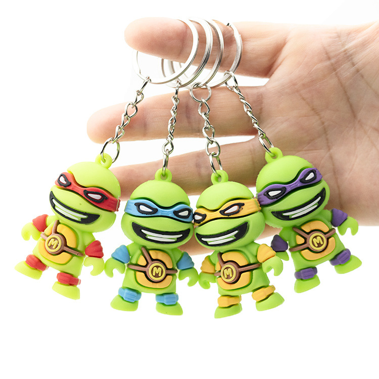Creative Cartoon Ninja Turtle Keychain Activity Gift Epoxy Key Chain Handmade Toy Opening Drainage