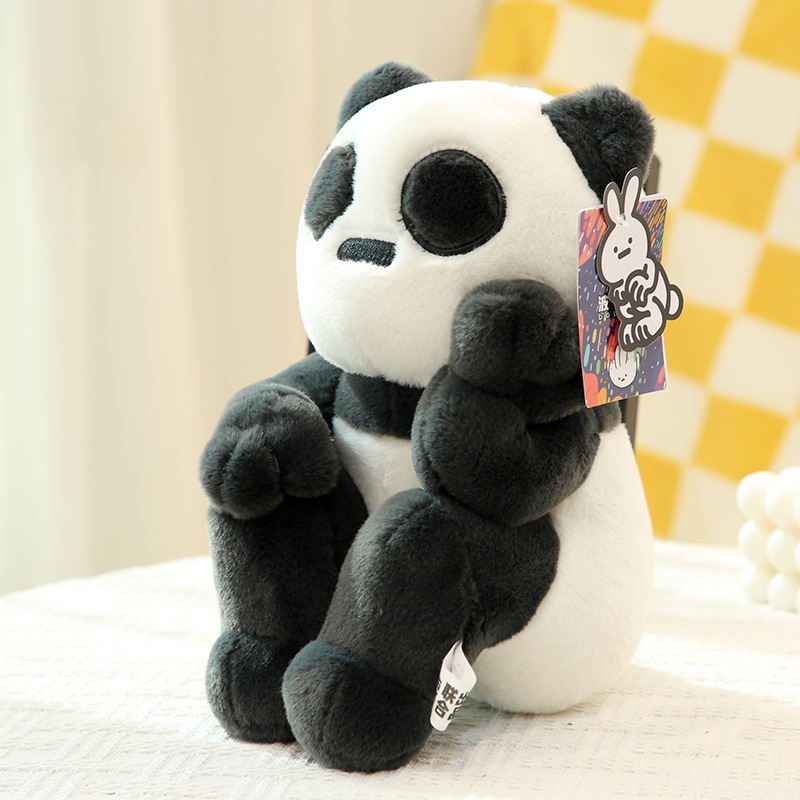 正版hangfook联名托腮小熊猫公仔毛绒玩具ins玩偶男女友生日礼物