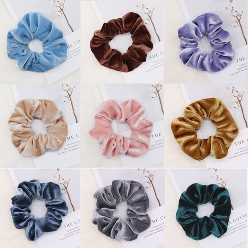 Korean Ins Autumn and Winter French Style Velvet Cloth Large Intestine Hair Ring Multi-Color Optional Soft Girly Simplicity Hairware