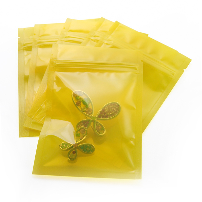 彩色自封袋透明化妆品小样试用包装袋卡片小袋子耳环饰品袋
