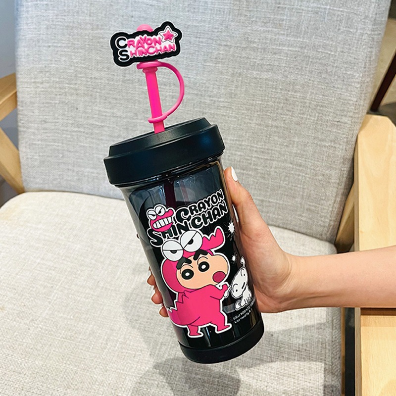Crayon Xiaoxin Good-looking Large-Capacity Water Cup Student Children Portable Cup High Temperature Resistant Cute Straw Cup Cup