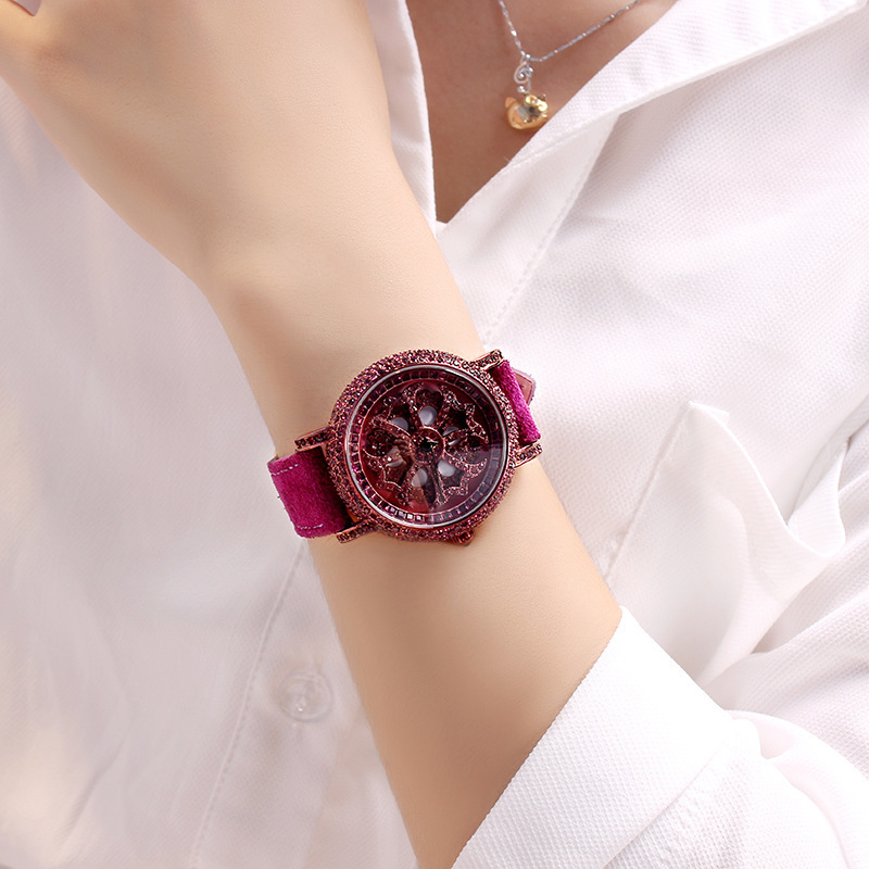 mashali/玛莎莉 新款时来运转时装表 个性毛皮女表 舒适腕表88174