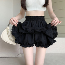 黑色蓬蓬蛋 糕裙女夏季新款小个子防走光高腰显瘦甜美A字半身短裙