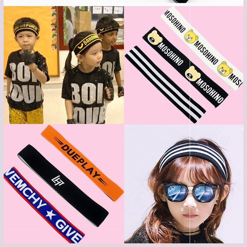 街舞发带男童男孩春夏季发箍幼儿园演出配饰中大童潮嘻哈运动跳舞