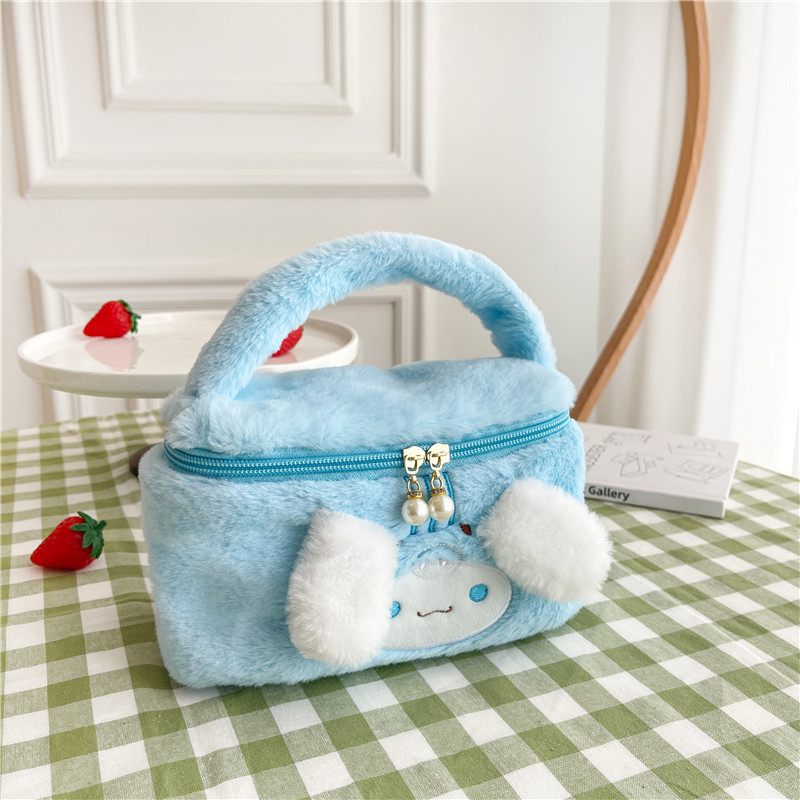 Storage Cosmetic Bag New Cute Cinnamoroll Babycinnamoroll Series Soft and Adorable Handbag Cartoon Funny Stitch Bucket Bag