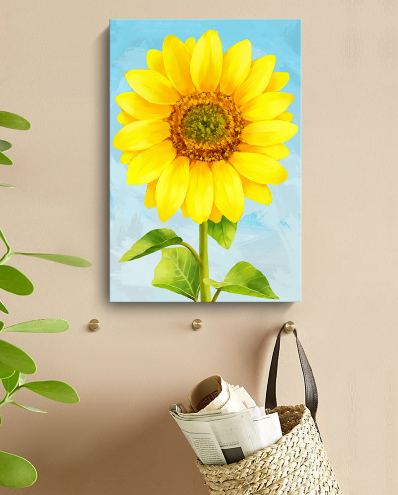 现代简约韩式客厅装饰画 向日葵唯美创意花卉小清新太阳花挂画