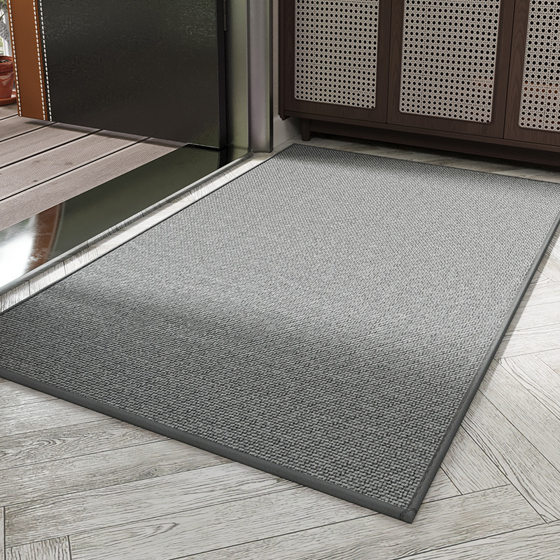 Cross-Border Door Linen Woven Floor Mat Rubber Carpet Entry Door Door Home Non-Slip Mat