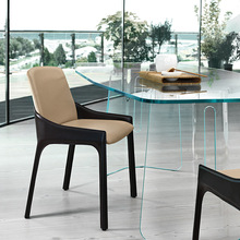 意式餐椅现代简约北欧靠背椅铁艺极简餐厅休闲椅时尚马鞍硬皮椅子