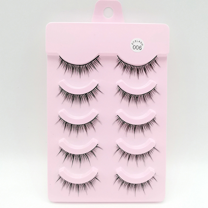 009 Five Pairs Cos Little Devil False Eyelashes Single Cluster Segmented Cartoon Upper Eyelashes Fairy Hair Natural Nude Makeup