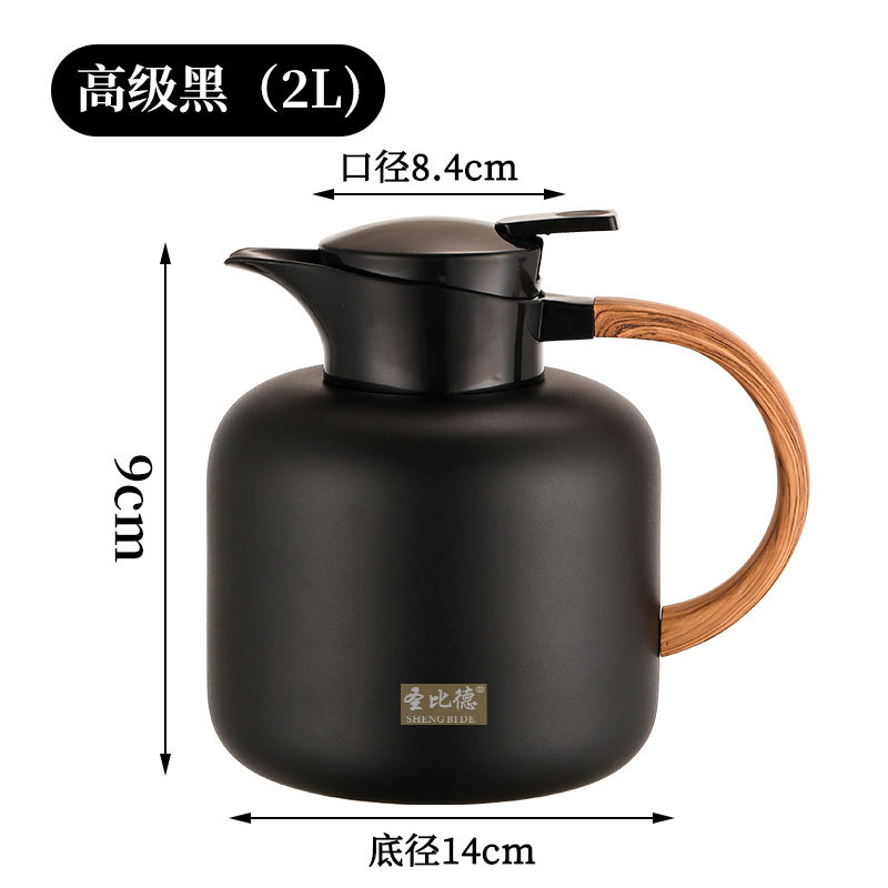 2L Stainless Steel Vacuum Thermos 304 Double-Layer Smolder Teapot Thermos Bottle Large Capacity Household Thermos Gift