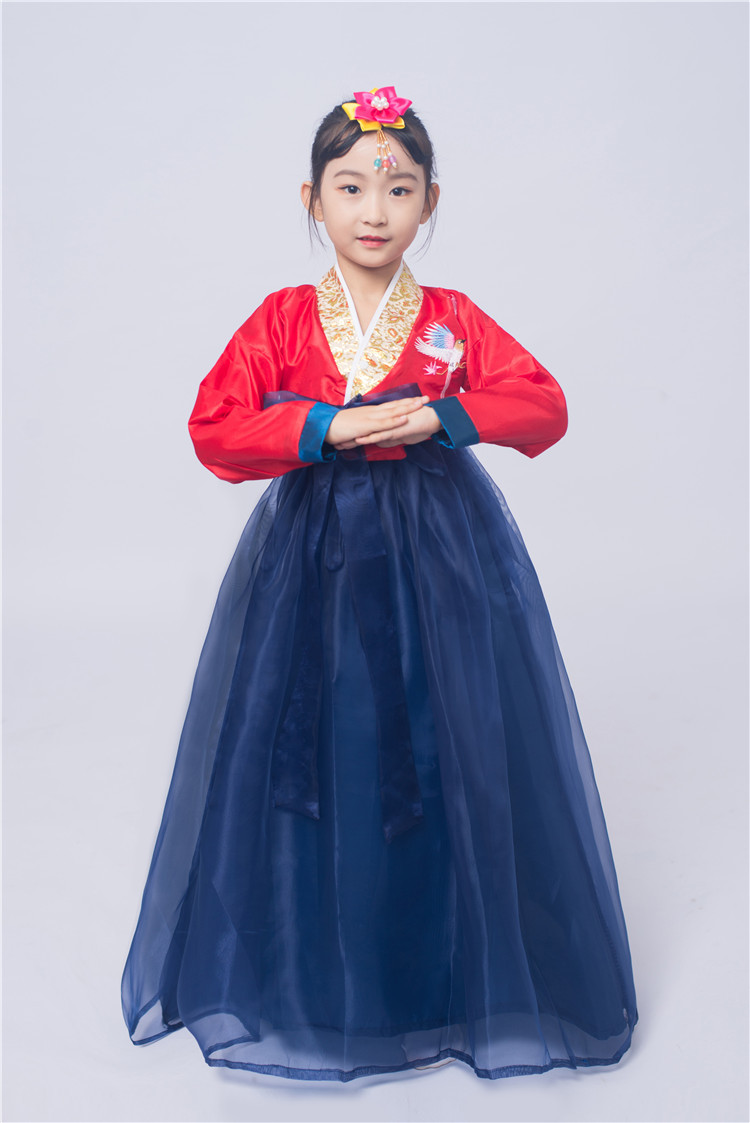 韩国儿童韩服礼服公主裙民族朝鲜族服装古装演出服女童舞台表演服