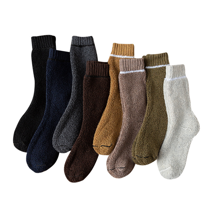 男士厚袜子特厚冬季高筒毛圈袜加厚老人袜加绒东北抗寒羊毛长筒袜