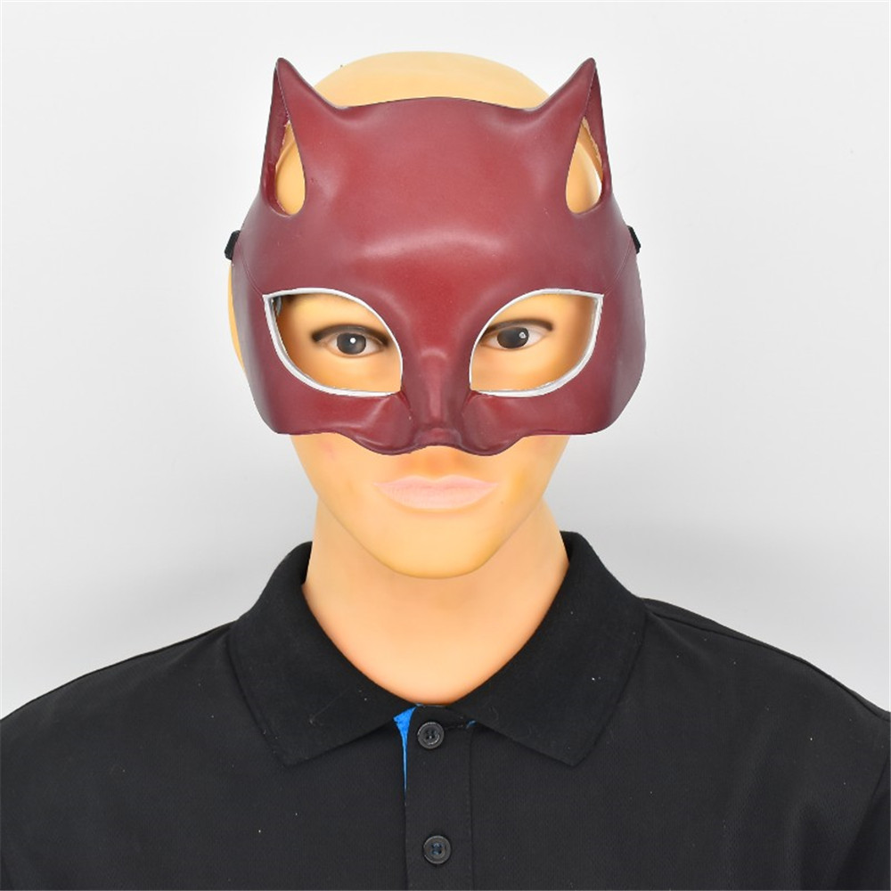 新怪盗女神异闻录5明智吾郎面具cos游戏动漫半脸乳胶面罩红色mask