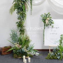 森系拱门花假花仿真花婚礼绿色植物布置商场活动摄影拍照道具