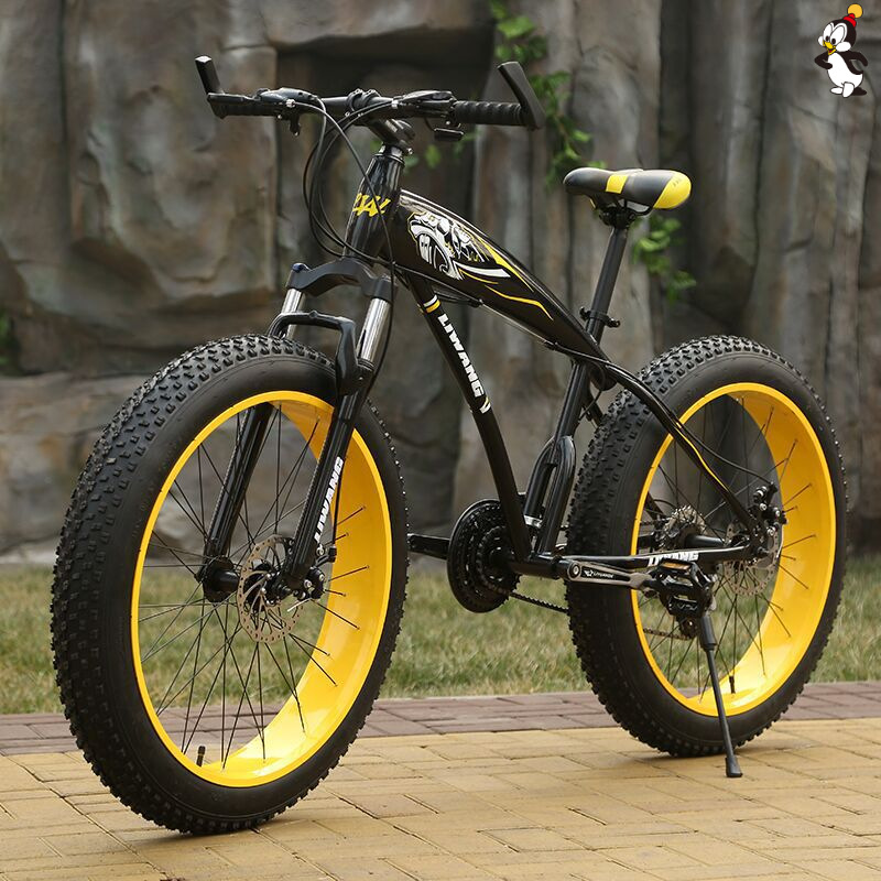 大轮胎自行车超宽粗胎雪地车变速山地车4.0成人学生男女越野单车