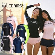 韩国LCDRMSY潜水服女分体速干防晒长袖浮潜水泳衣显瘦速干冲浪服