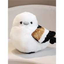 高档日本仿真肥啾鸟毛绒玩具山雀银喉长尾麻雀小鸟抱枕玩偶公仔女