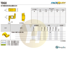 韩国特固克数控槽刀片TDGX 4MT-0.05-R TT9080仿形双头60螺纹加工