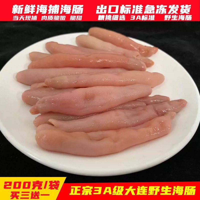 大连特产海肠子皮鲜活海沙虫冷冻海肠皮海鲜包邮新鲜海肠胶子
