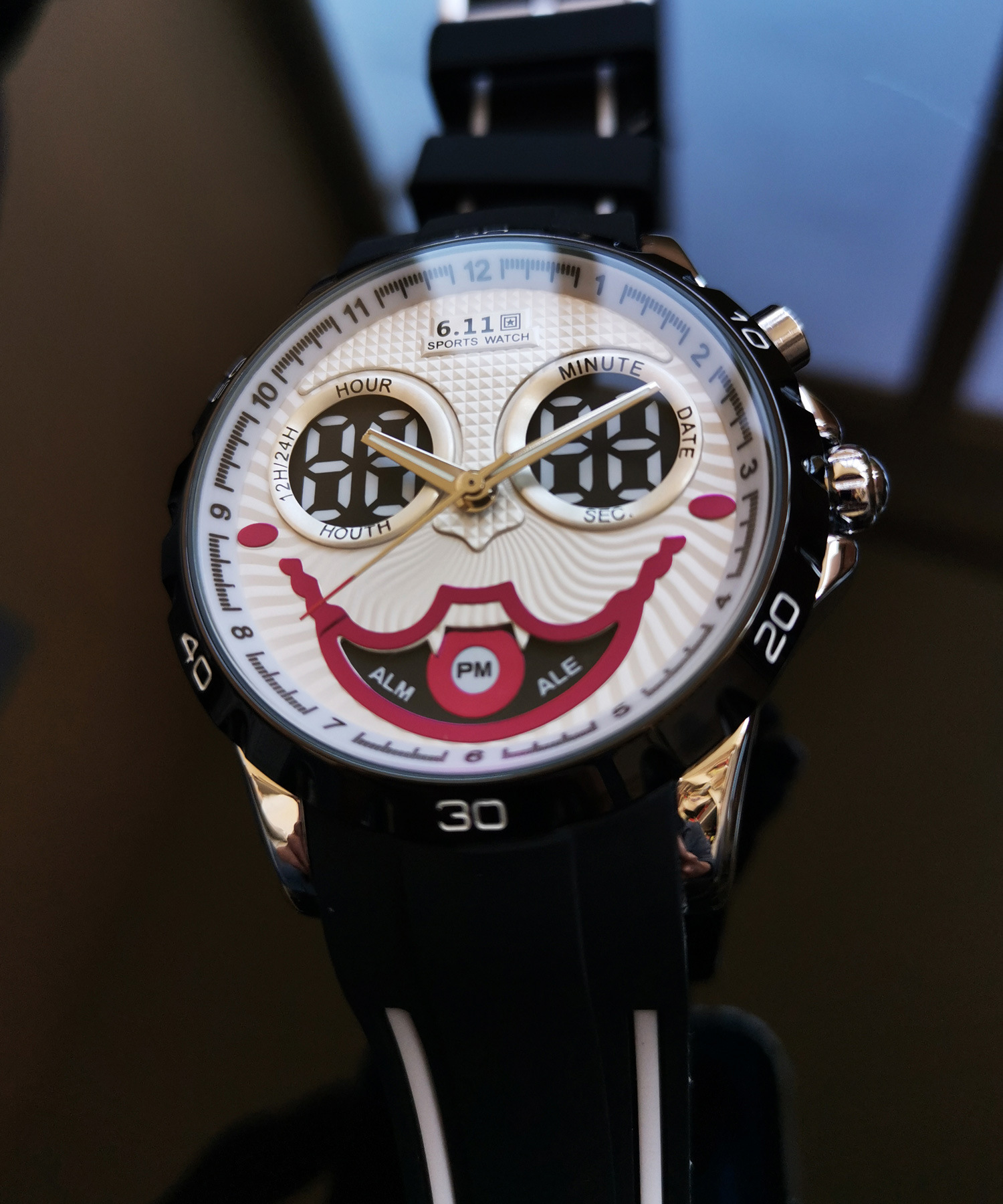 小丑joker电子表多功能led蓝灯双机芯男表运动表潮流新款外贸手表