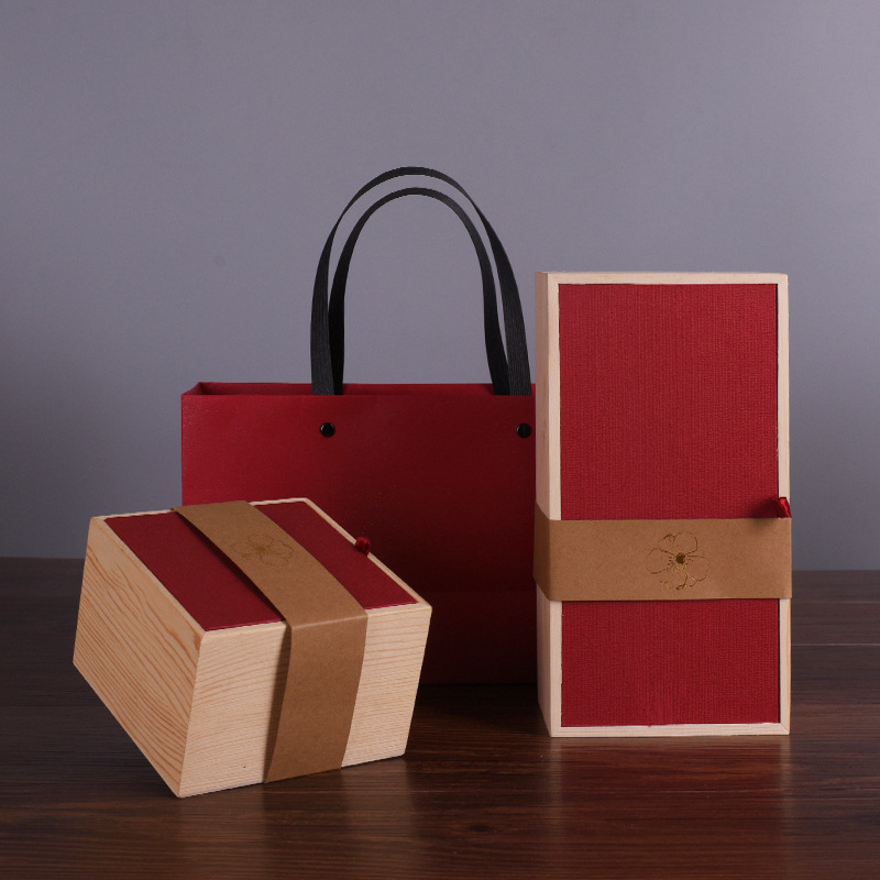 通用小木盒伴手礼茶叶包装空盒创意杯子礼品盒木制定礼物盒送礼