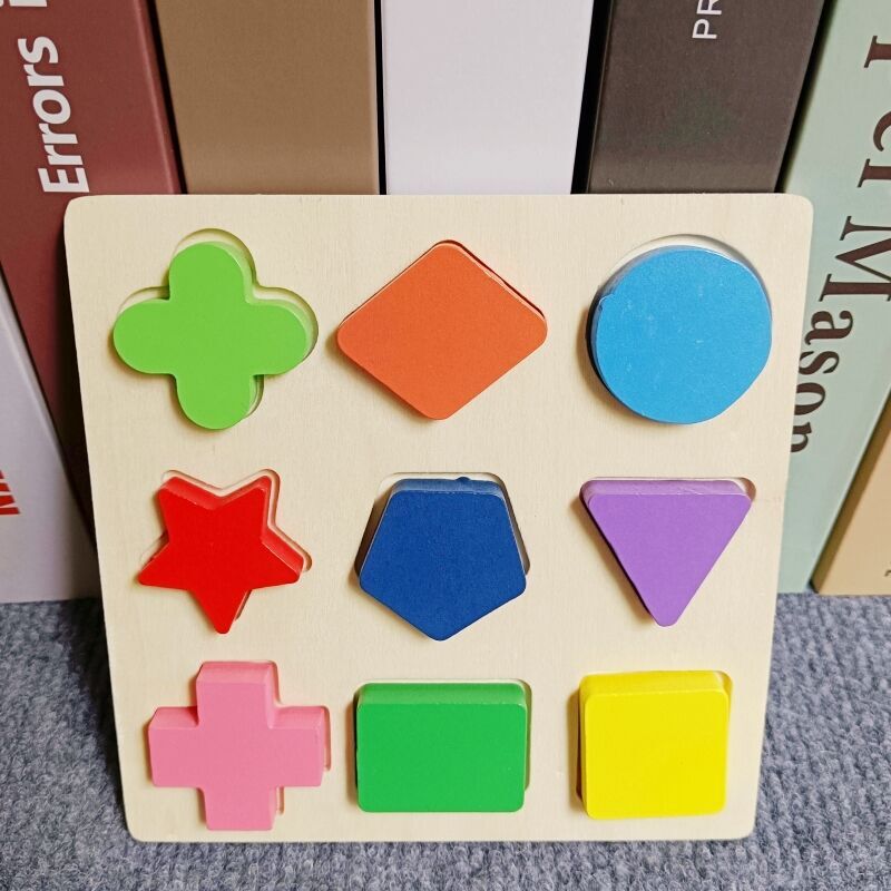 Montessori Teaching Aids Geometric Figure Panel Intelligence Puzzle Puzzle round Shape Matching Cognition Early Childhood Educational Toys